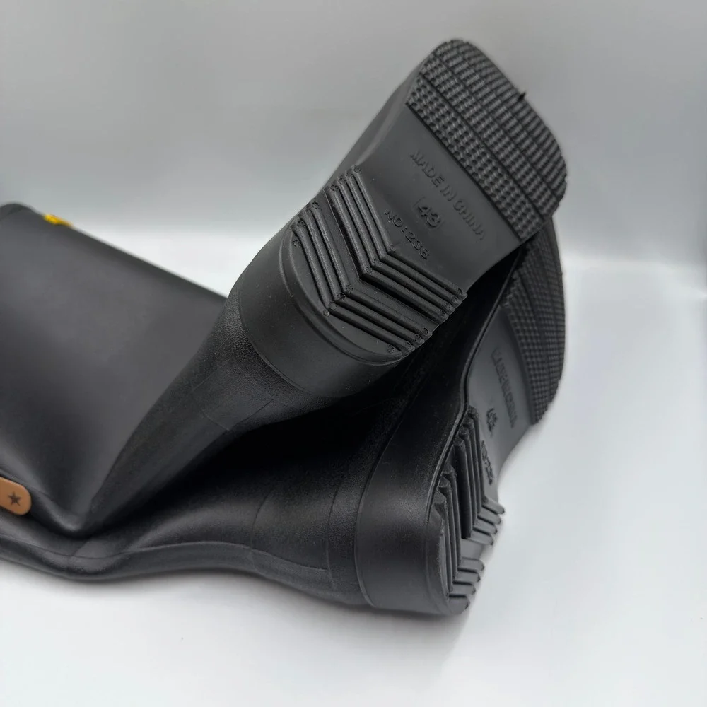Black Rubber Rain Boots Tall Waterproof Wellington Work Boots Mens 43 NO:238